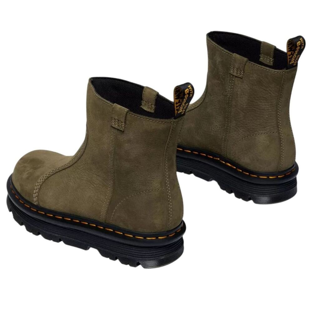 DR MARTENS WOMEN'S 8 DARK OLIVE MILLED NUBUCK WATERPROOF 42022300 - Picture 3 of 6